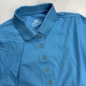 Peter Millar Polo Shirt Boys Small Blue‎ Moisture Management School Church
